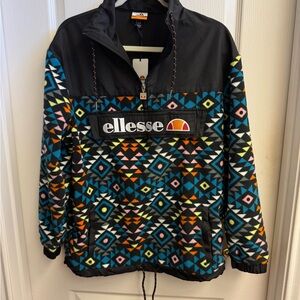 Ellesse Multicolor Geometric Fleece Windbreaker Jacket